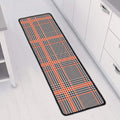 Blue Beige And Orange Glen Plaid Print Long Kitchen Mat