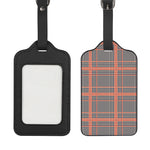 Blue Beige And Orange Glen Plaid Print Luggage Tag