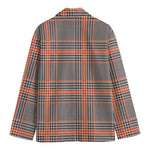 Blue Beige And Orange Glen Plaid Print Men's Blazer