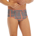 Blue Beige And Orange Glen Plaid Print Men's Briefs