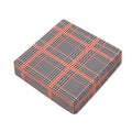 Blue Beige And Orange Glen Plaid Print Outdoor Seat Cushion Cover