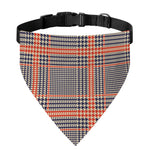 Blue Beige And Orange Glen Plaid Print Over The Collar Dog Bandana