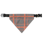 Blue Beige And Orange Glen Plaid Print Over The Collar Dog Bandana