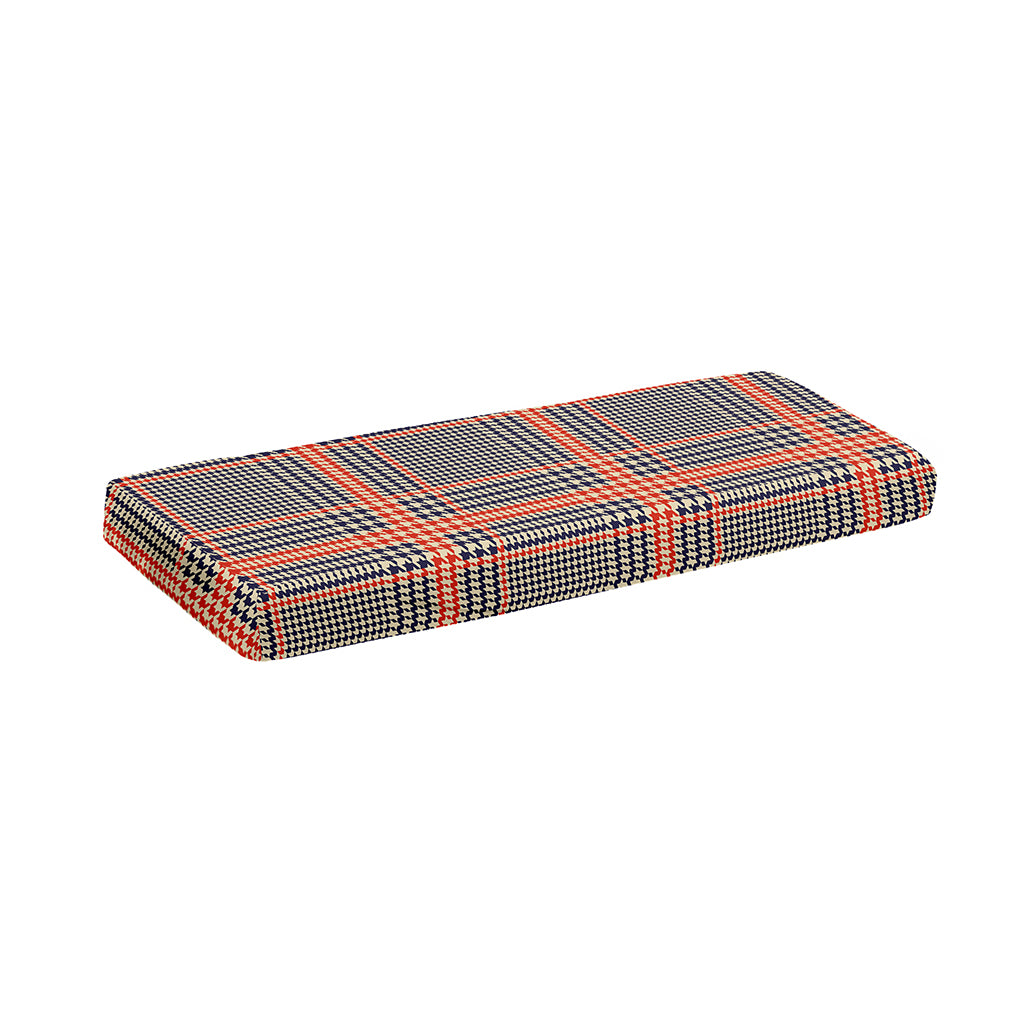 Blue Beige And Orange Glen Plaid Print Piano Keyboard Cover