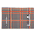 Blue Beige And Orange Glen Plaid Print Placemat