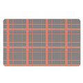 Blue Beige And Orange Glen Plaid Print Polyester Doormat