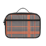 Blue Beige And Orange Glen Plaid Print Portable Lunch Bag