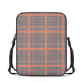 Blue Beige And Orange Glen Plaid Print Rectangular Crossbody Bag