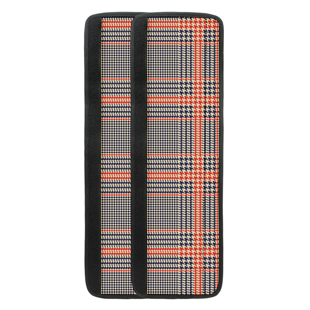 Blue Beige And Orange Glen Plaid Print Refrigerator Handle Covers