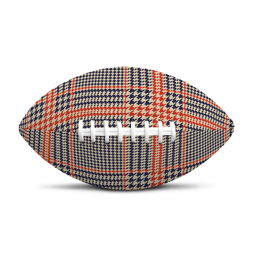 Blue Beige And Orange Glen Plaid Print Rugby Ball