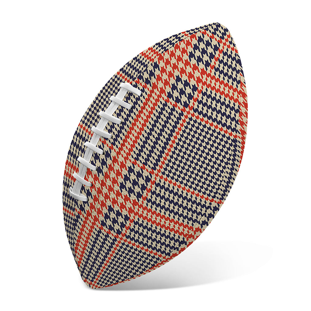 Blue Beige And Orange Glen Plaid Print Rugby Ball