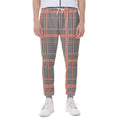 Blue Beige And Orange Glen Plaid Print Joggers