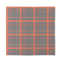 Blue Beige And Orange Glen Plaid Print Silk Bandana
