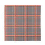 Blue Beige And Orange Glen Plaid Print Silk Bandana