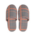 Blue Beige And Orange Glen Plaid Print Slippers