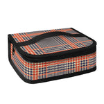 Blue Beige And Orange Glen Plaid Print Small Lunch Bag
