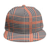 Blue Beige And Orange Glen Plaid Print Snapback Cap