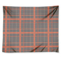 Blue Beige And Orange Glen Plaid Print Tapestry
