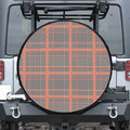 Blue Beige And Orange Glen Plaid Print Tire Cover