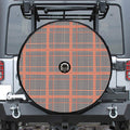 Blue Beige And Orange Glen Plaid Print Tire Cover With Camera Hole