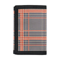 Blue Beige And Orange Glen Plaid Print Trifold Wallet