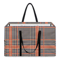 Blue Beige And Orange Glen Plaid Print Utility Tote Bag