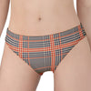 Blue Beige And Orange Glen Plaid Print Women's Panties