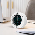 Blue Bitcoin Pattern Print Alarm Clock