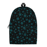 Blue Bitcoin Pattern Print Backpack