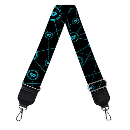 Blue Bitcoin Pattern Print Bag Strap