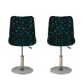 Blue Bitcoin Pattern Print Bar Stool Covers