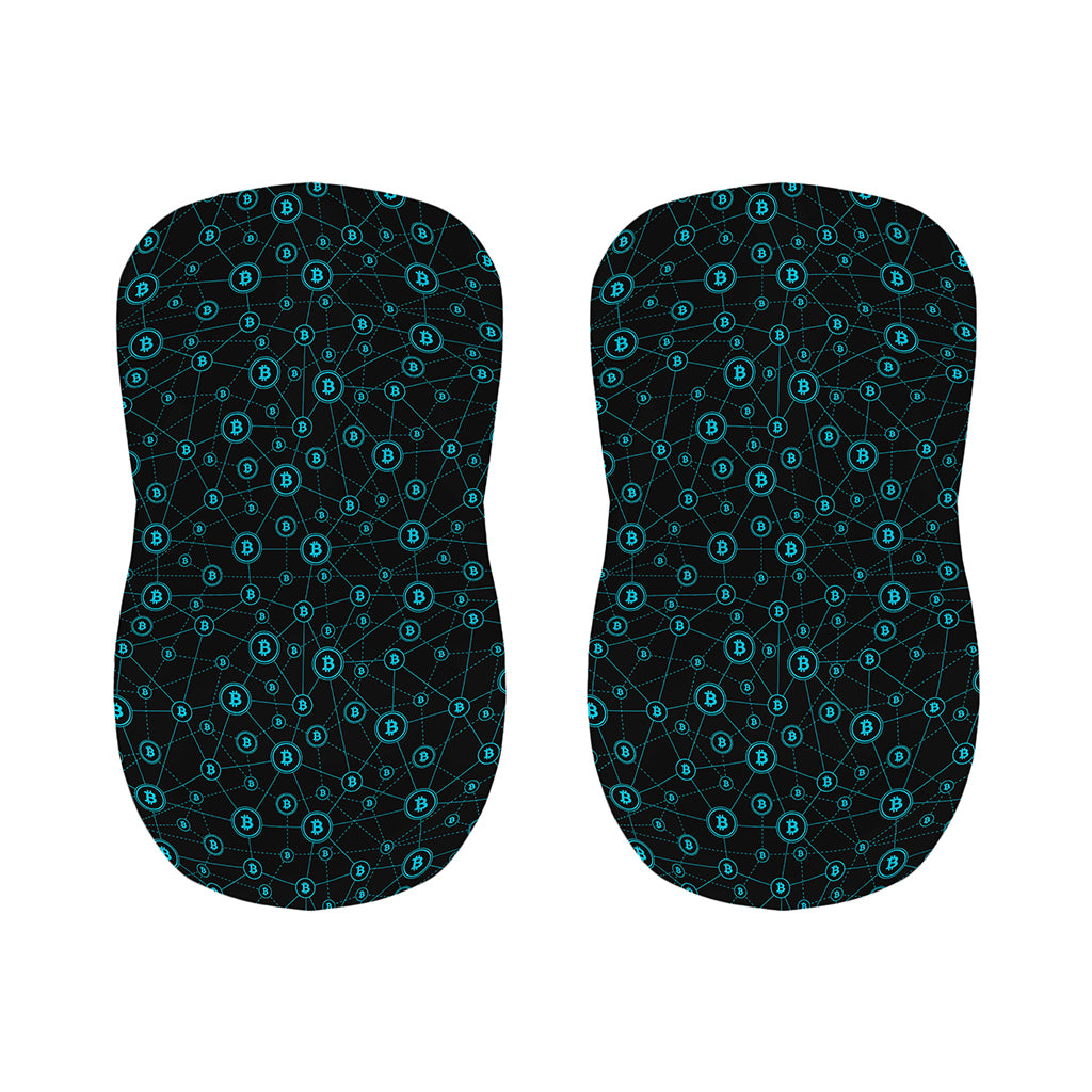 Blue Bitcoin Pattern Print Bar Stool Covers