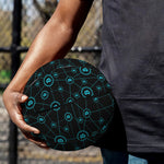 Blue Bitcoin Pattern Print Basketball