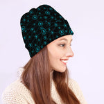 Blue Bitcoin Pattern Print Beanie