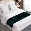 Blue Bitcoin Pattern Print Bed Runner