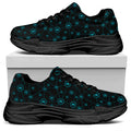 Blue Bitcoin Pattern Print Black Chunky Shoes