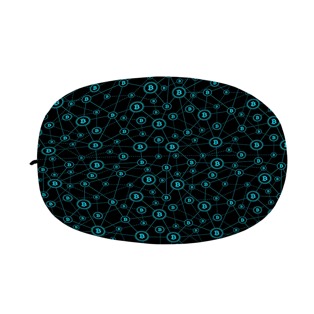 Blue Bitcoin Pattern Print Car Side Mirror Covers