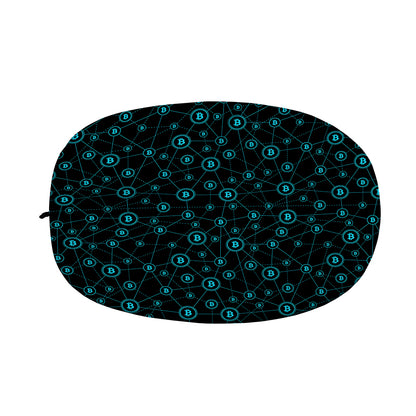 Blue Bitcoin Pattern Print Car Side Mirror Covers