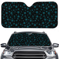 Blue Bitcoin Pattern Print Car Windshield Sun Shade