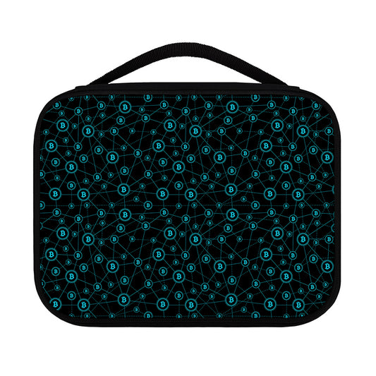 Blue Bitcoin Pattern Print Classic Bible Case