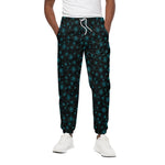 Blue Bitcoin Pattern Print Cotton Pants
