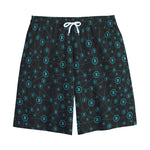 Blue Bitcoin Pattern Print Cotton Shorts