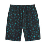 Blue Bitcoin Pattern Print Cotton Shorts