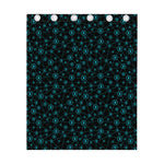 Blue Bitcoin Pattern Print Curtain