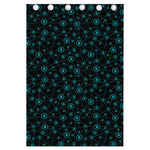 Blue Bitcoin Pattern Print Curtain