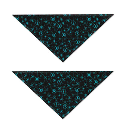 Blue Bitcoin Pattern Print Dog Bandana