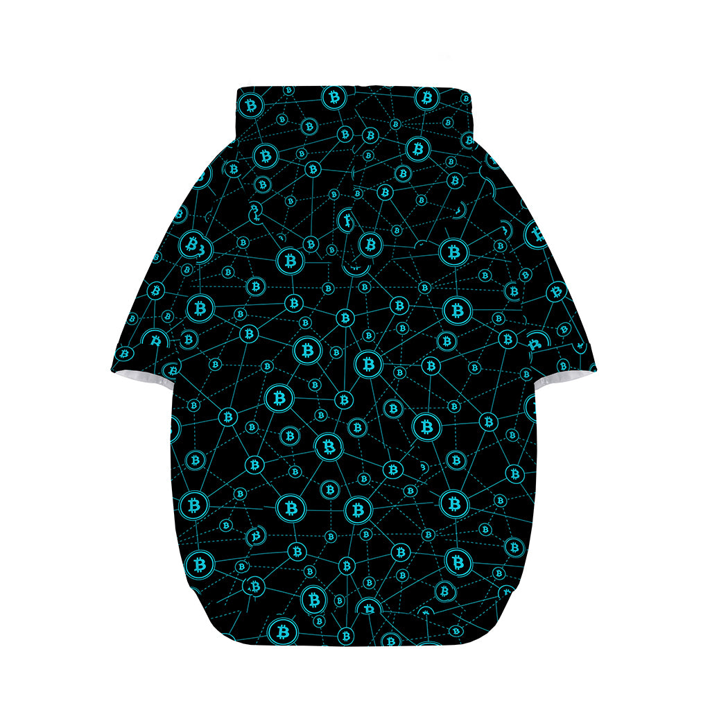 Blue Bitcoin Pattern Print Dog Zip Up Hoodie