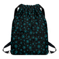 Blue Bitcoin Pattern Print Drawstring Backpack