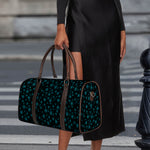 Blue Bitcoin Pattern Print Duffle Bag