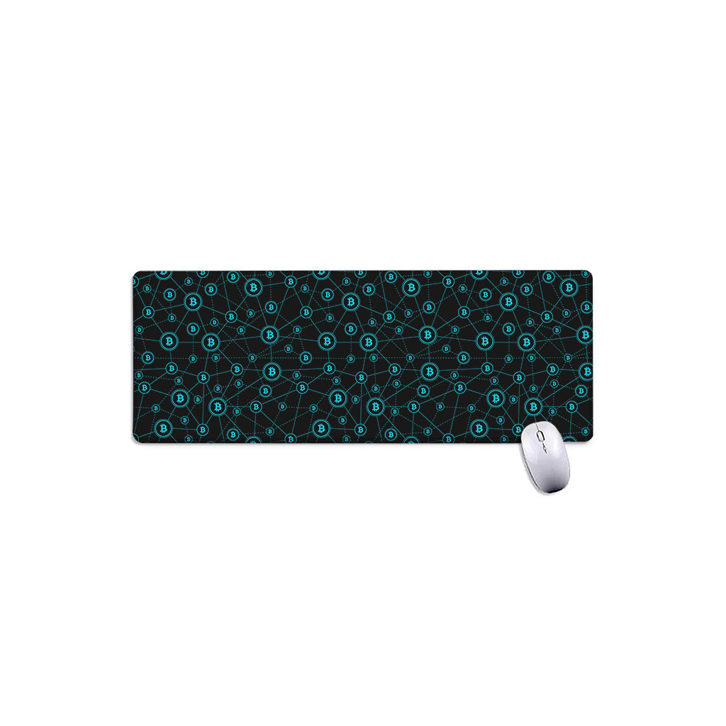 Blue Bitcoin Pattern Print Extended Mouse Pad